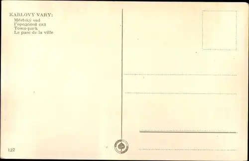 Ak Karlovy Vary Karlsbad Stadt, Mestsky sad