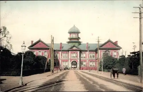 Ak Yokohama Präf Kanagawa Japan, Custom House, Rickscha