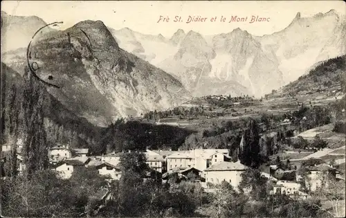 Ak Pré Saint Didier Aostatal, Totalansicht, Mont Blanc
