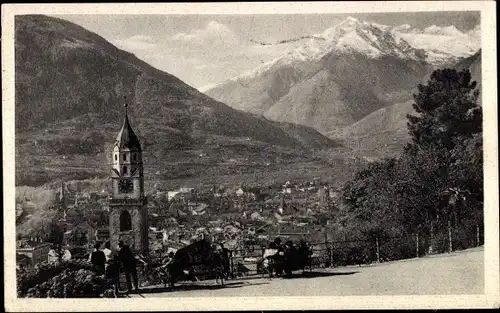 Ak Meran Merano Südtirol, Ort mit Umgebung