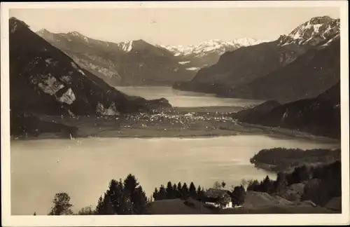 Ak Aeschi bei Spiez Kanton Bern, Allmend, Blick nach Interlaken