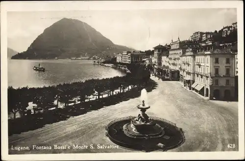 Ak Lugano Kanton Tessin Schweiz, Fontana Bossi e Monte S. Salvatore