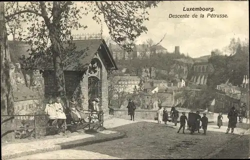 Ak Luxemburg Luxembourg, Descente de la Petrusse