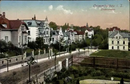 Ak Crimmitschau in Sachsen, Blick in die Lindenstraße