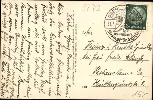 Ak Oberlungwitz in Sachsen, Partie am Rathaus, Geschäftshaus Richard Spindler, Strumpffabrik