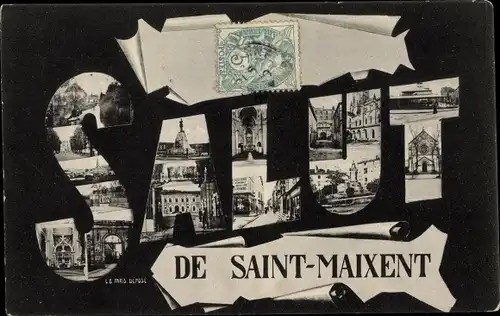 Buchstaben Ak Saint Maixent Deux Sevres, Salut, Images Diverses de la Ville
