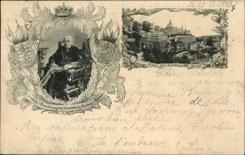 Ak Luxemburg, Adolph I, Großherzog von Luxemburg, Stadtansicht