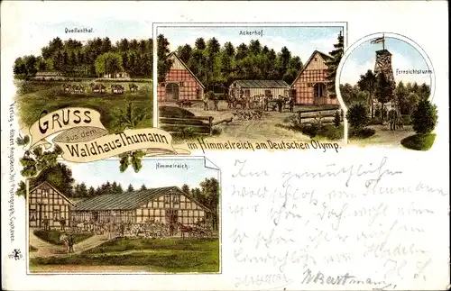 Litho Cadenberge Niedersachsen, Waldhaus Thumann im Himmelreich am Deutschen Olymp