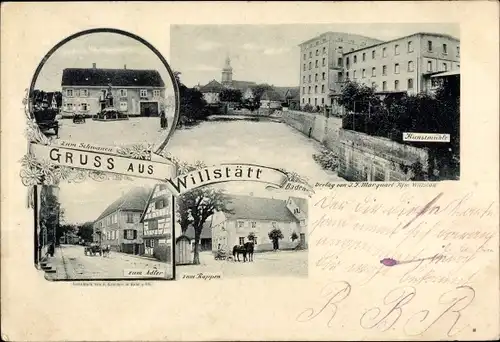 Ak Willstätt in Baden, Gasthaus zum Adler, Kunstmühle