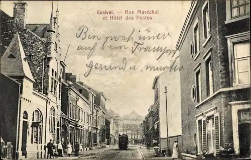 Ak Ensival Verviers Wallonien Lüttich, Rue Marechal et Hotel des Postes