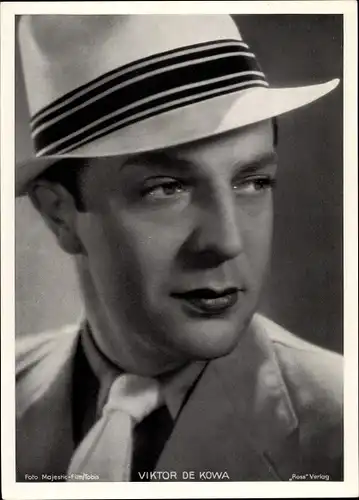 Foto Schauspieler Viktor de Kowa, Portrait, Hut