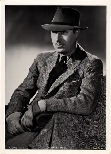 Foto Schauspieler Willy Birgel, Portrait, Anzug, Hut