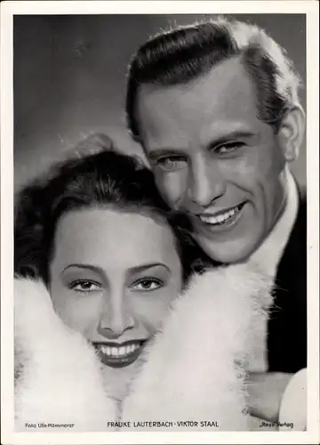 Foto Schauspielerin Frauke Lauterbach, Schauspieler Viktor Staal, Portrait