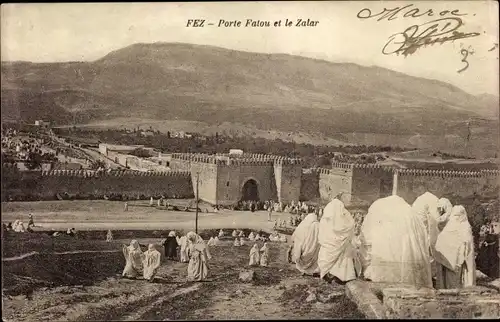 Ak Fès Fez Marokko, Porte Fatou et le Zalar