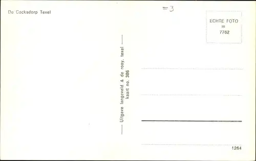 Ak De Cocksdorp Texel Nordholland Niederlande, Teilansicht