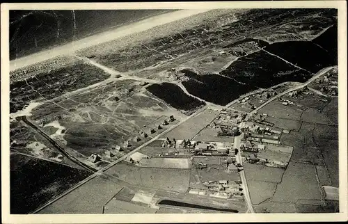 Ak De Koog Texel Nordholland Niederlande, Insulo Tekselo La banloko, Fliegeraufnahme
