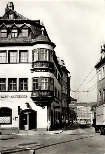 Ak Gera in Thüringen, Erker der Stadt-Apotheke am Markt