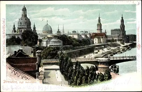 Ak Dresden Altstadt, Königliches Belvedere, Frauenkirche, Hofkirche