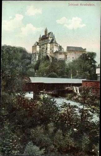 Ak Kriebstein Sachsen, Burg, Schloss Kriebstein