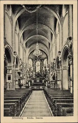 Ak Arenberg Koblenz am Rhein, Kirche, Innenansicht
