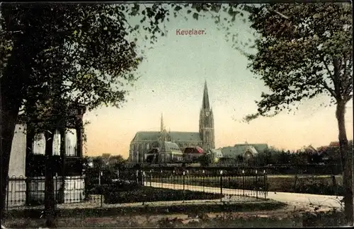 Ak Kevelaer am Niederrhein, Panorama, Kirche