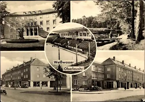 Ak Weißwasser in der Oberlausitz, Teilansichten, Kunsteisstadion
