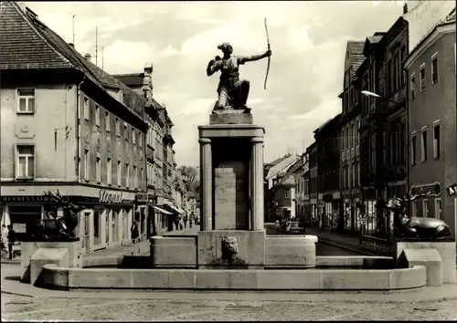 Ak Großenhain Sachsen, Karl Marx Platz, Dianabrunnen, Geschäfte