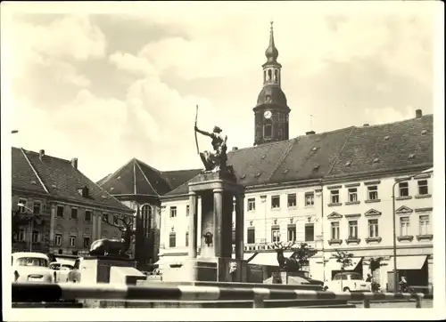 Ak Großenhain Sachsen, Markt, Dianabrunnen