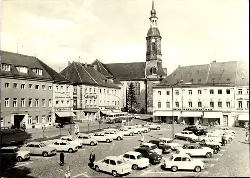 Ak Großenhain in Sachsen, Karl Marx Platz, Autos