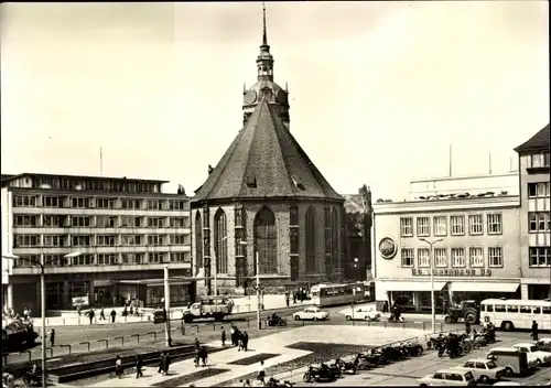 Ak Brandenburg an der Havel, Molkenmarkt, Straßenbahn, Kirche, HO Warenhaus