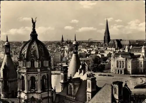 Ak Schwerin in Mecklenburg, Blick vom Schlossturm