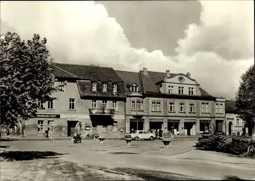 Ak Altdöbern im Spreewald, Partie am Marktplatz, Gaststätte Märkischer Hof, Industriewaren