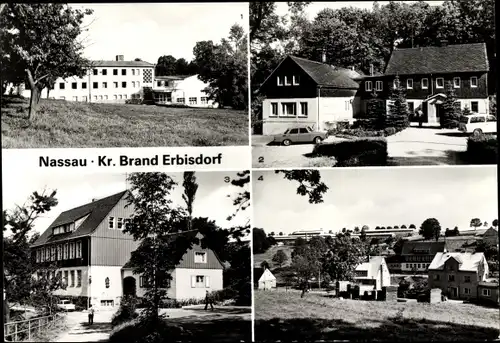 Ak Nassau Frauenstein im Erzgebirge, Ferienheim Erbgericht, Wiesengrund, Polytechnische Oberschule