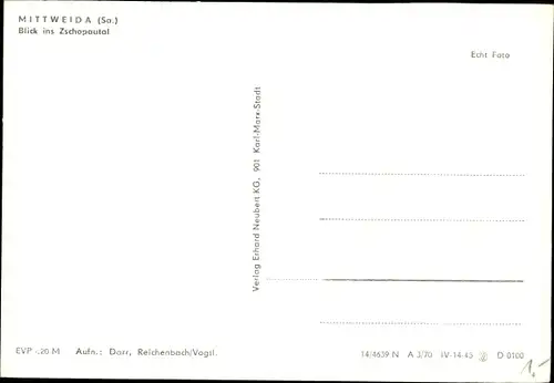 Ak Mittweida in Sachsen, Blick ins Zschopautal