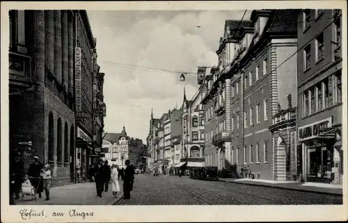 Ak Erfurt in Thüringen, Am Anger, Geschäfte, Passanten