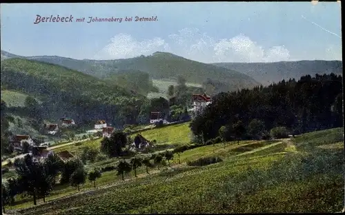 Ak Berlebeck Detmold im Teutoburger Wald, Blick auf den Ort mit Johannaberg
