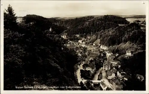 Ak Bad Berneck im Fichtelgebirge Bayern, Blick vom Rothersfelsen