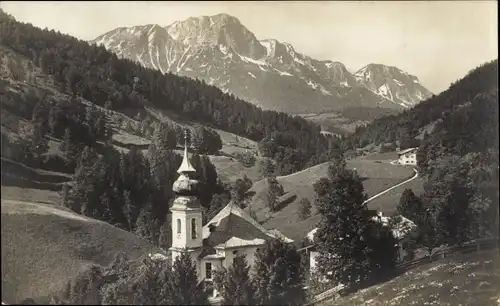 Ak Maria Gern Berchtesgaden in Oberbayern, Kirche, Berge