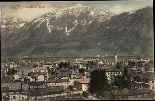 Ak Bad Reichenhall in Oberbayern, Panorama, Blick gegen den Staufen