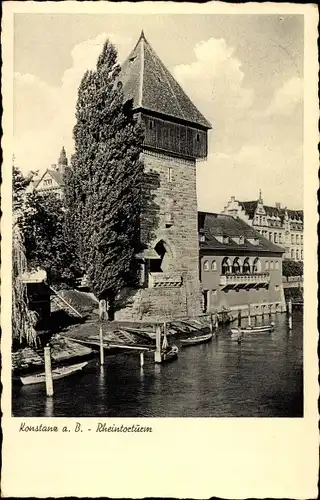 Ak Konstanz am Bodensee, Rheintorturm