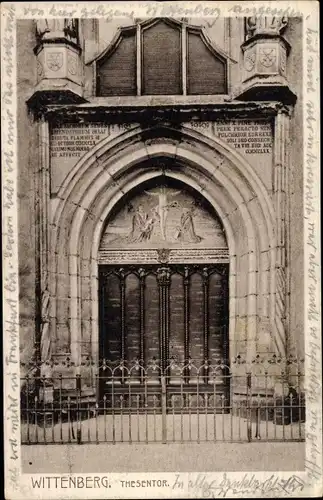 Ak Lutherstadt Wittenberg, Thesentor