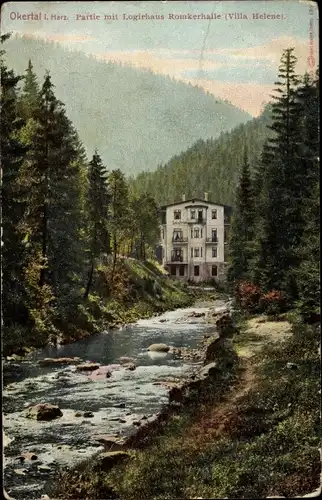 Ak Oker Goslar am Harz, Hotel Logirhaus Romkerhalle, Okertal, Villa Helene