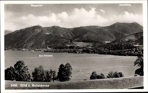 Ak Bad Wiessee in Oberbayern, Berge, Blick vom Kaltenbrunn, See