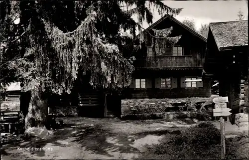 Ak Spiegelau im Bayerischen Wald Niederbayern, Racheldiensthütte