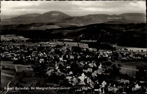 Ak Bad Rotenfels Gaggenau im Murgtal, Panorama, Campingplatz, Ebersteinburg, Schwimmbad