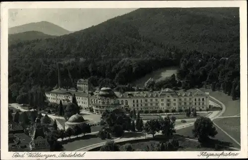 Ak Bad Wildungen in Nordhessen, Badehotel, Fliegeraufnahme