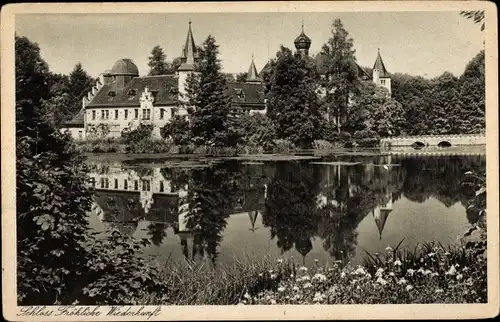 Ak Trockenborn Wolfersdorf in Thüringen, Schloss Fröhliche Wiederkunft, See