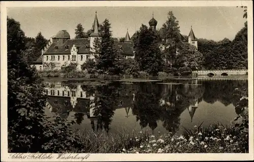 Ak Trockenborn Wolfersdorf in Thüringen, Schloss Fröhliche Wiederkunft, See