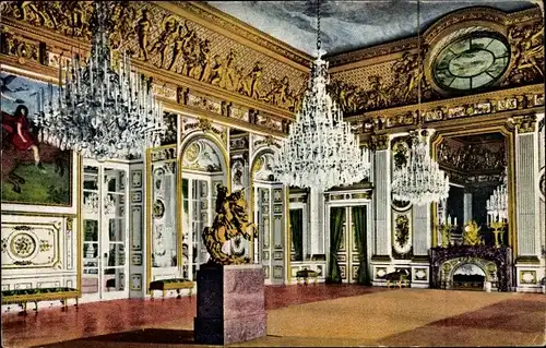 Ak Herrenchiemsee Chiemsee Oberbayern, Schloss Herrenchiemsee, Saal mit Ochsenauge