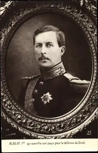 Ak König Albert Leopold I. von Belgien, Portrait